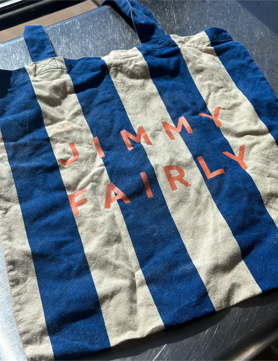 Jimmy Fairly Striped Canvas Tote Bag