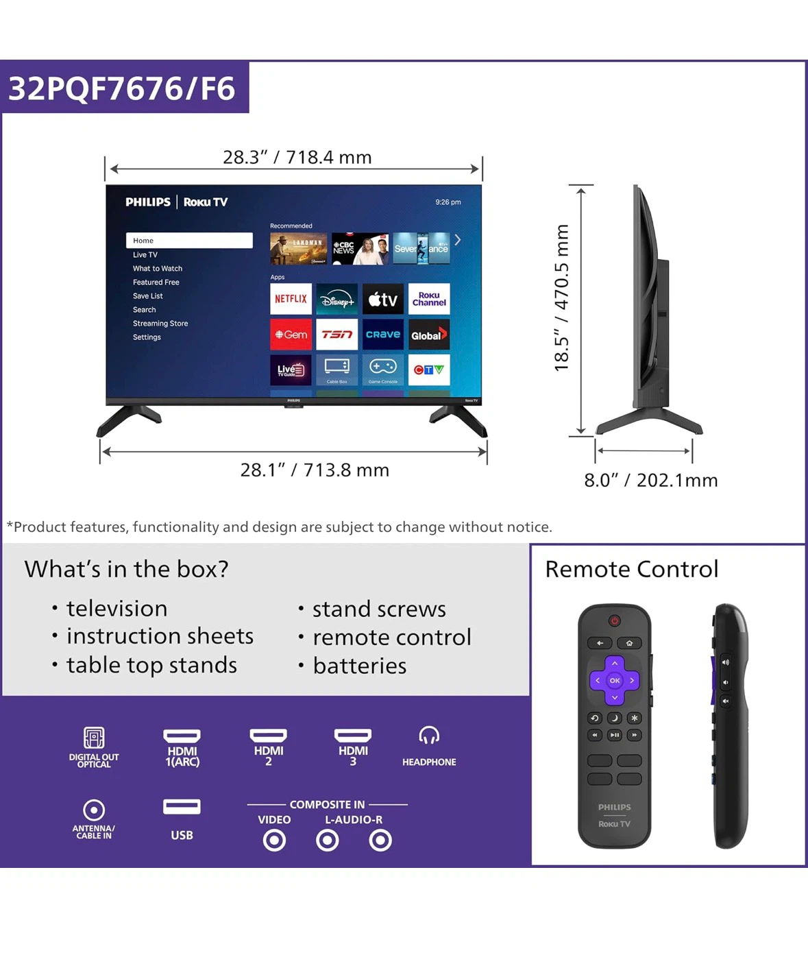 Philips 32-Inch Full HD QLED Roku TV - photo 4