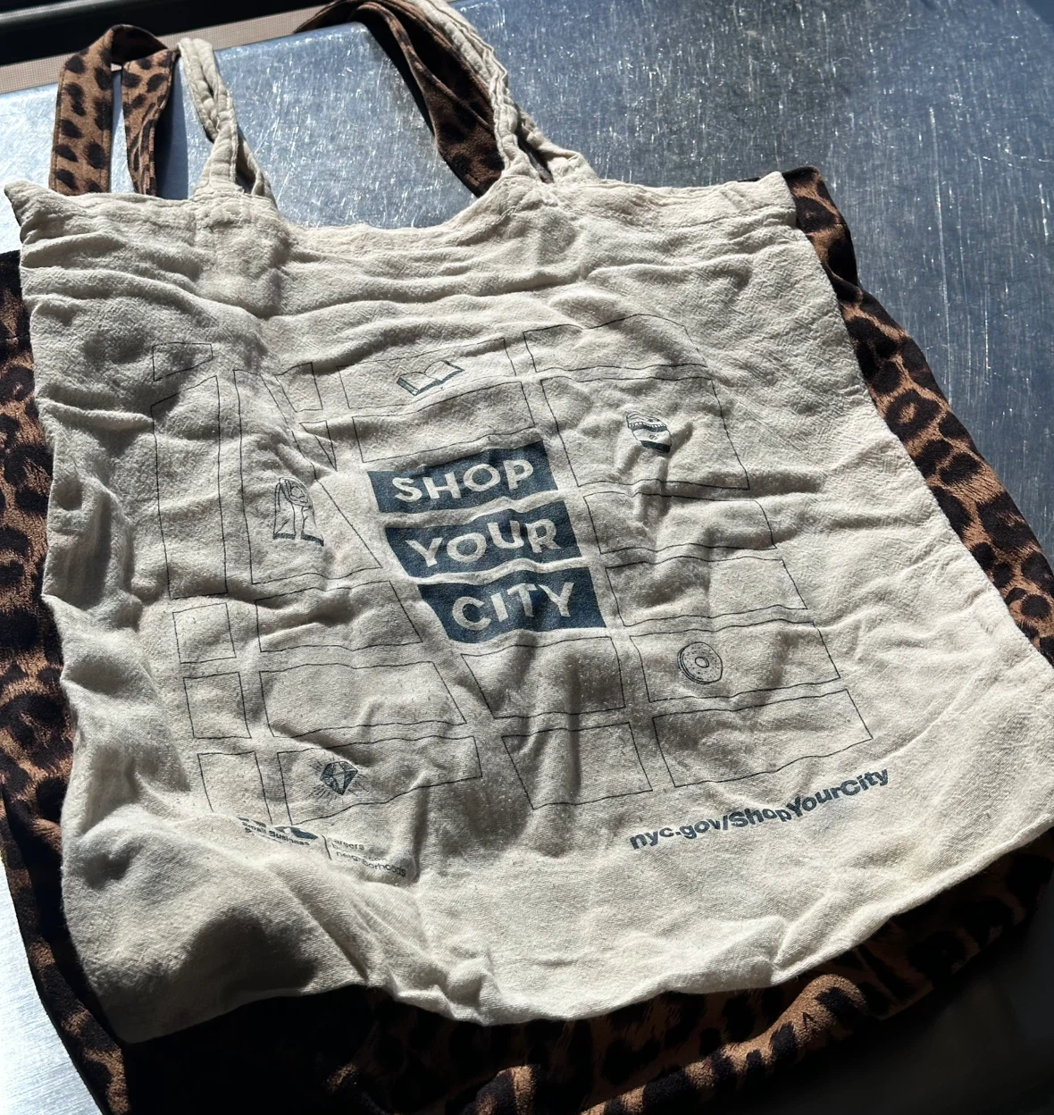 Leopard Print Tote Bag and ivory tote bag - photo 3