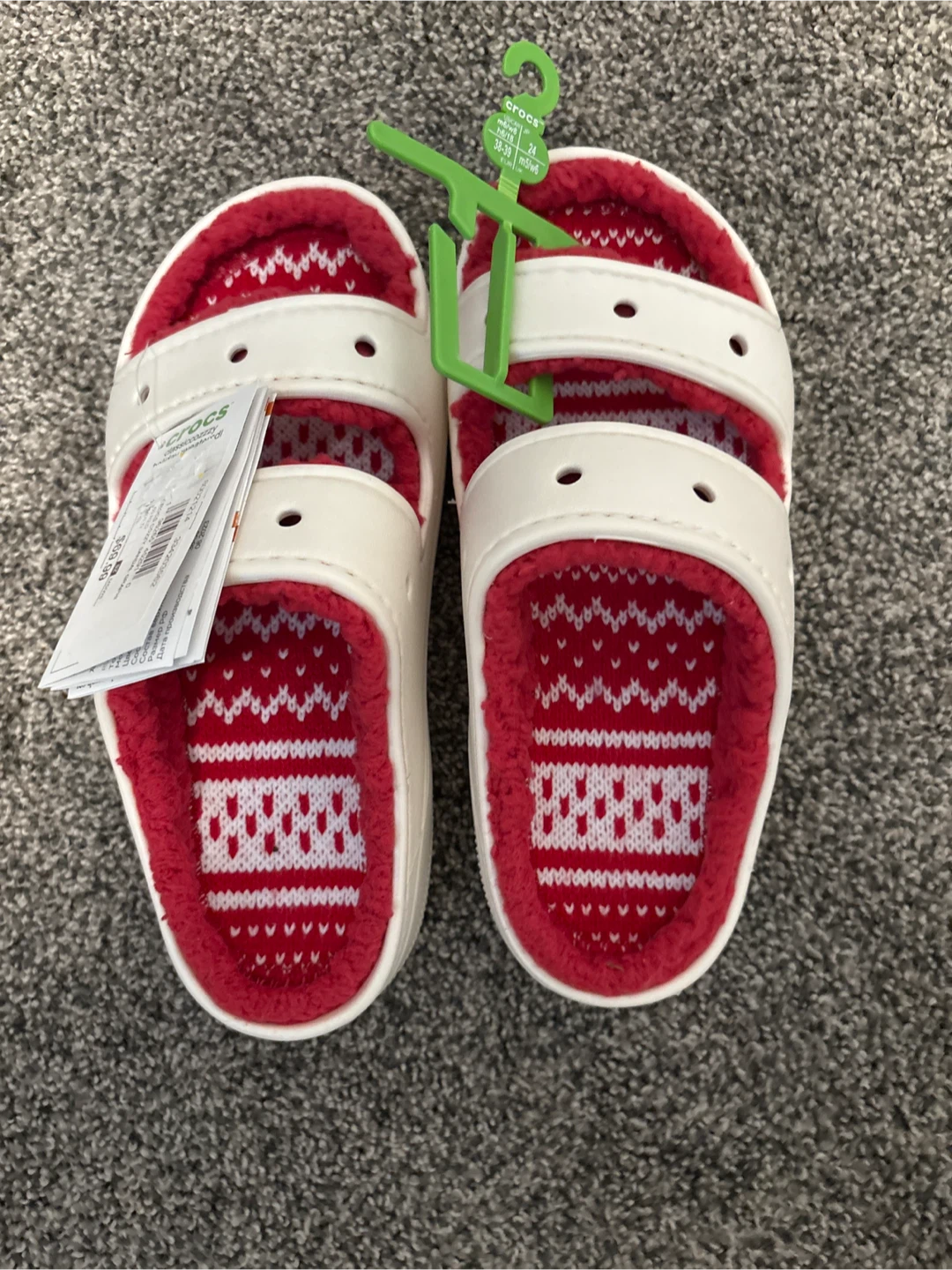 New Crocs Classic Cozzzy Holiday Sweater Sandals