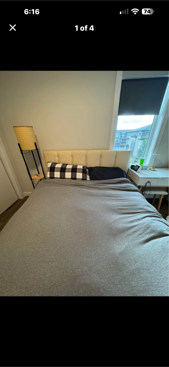 Queen Size Upholstered Bed Frame + Mattress - photo 2