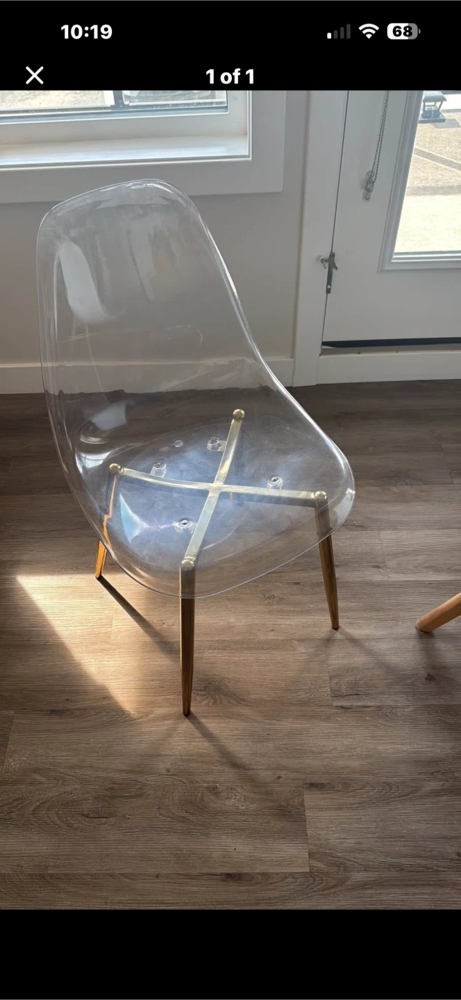 Clear Acrylic Dining Chair with Gold Legs x 4nos