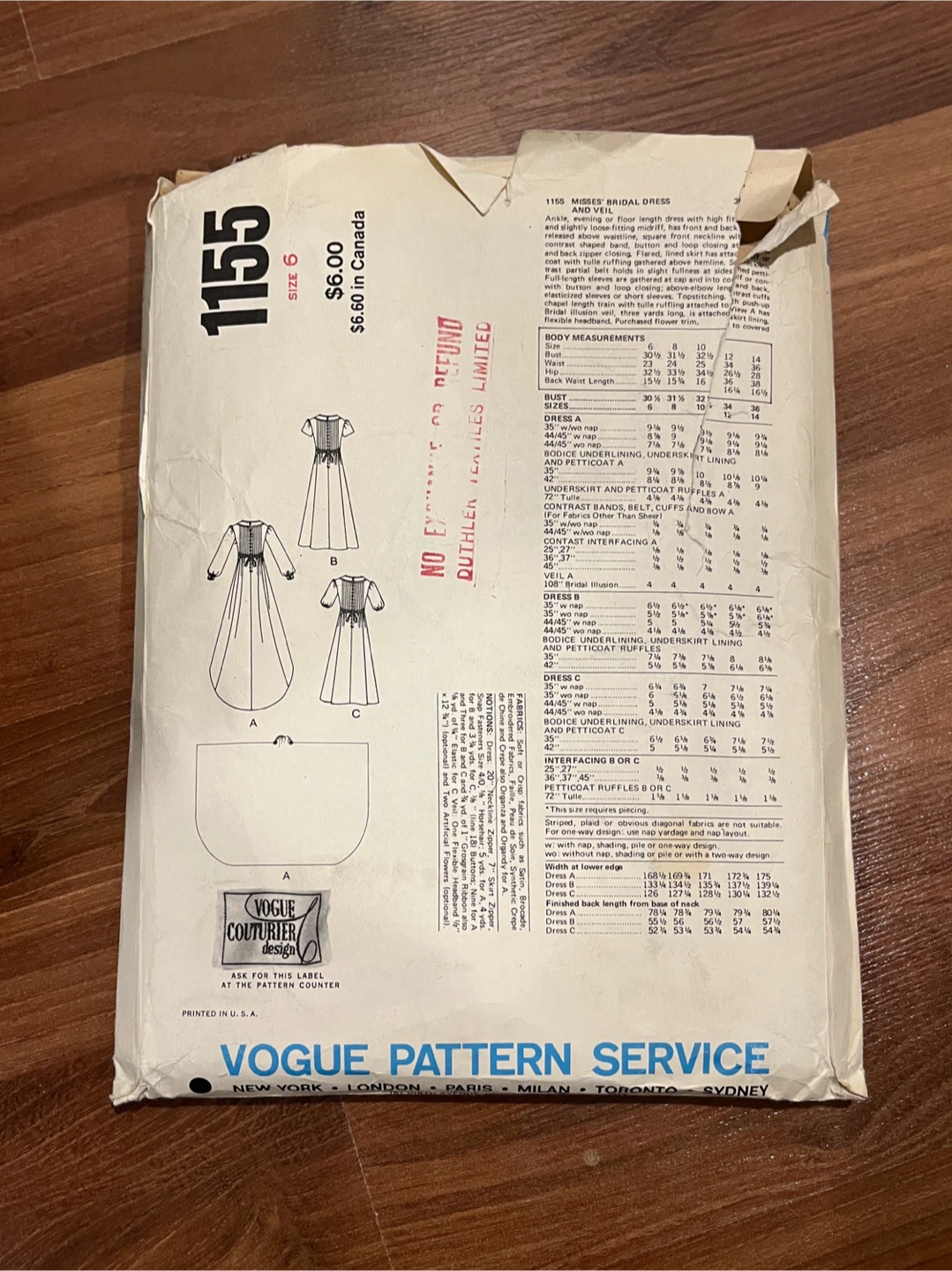 Vogue Couturier Design Sewing Pattern 1155 Size 6 - photo 2