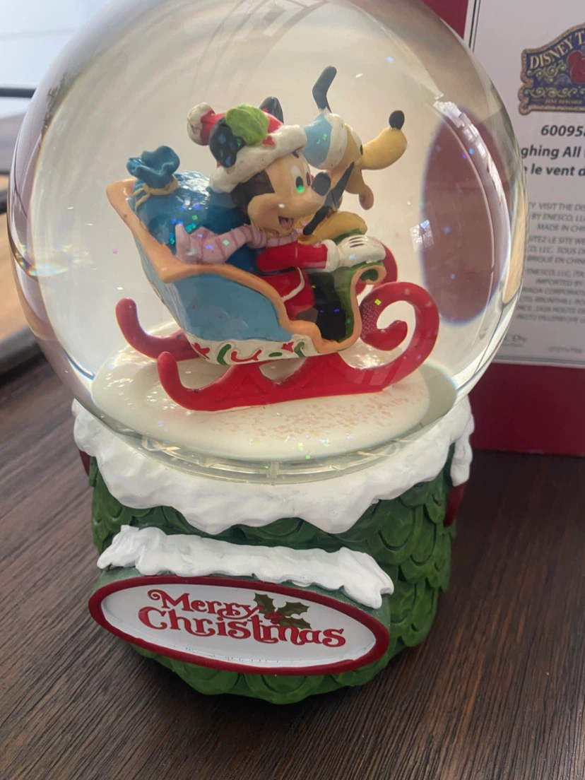 Disney Traditions Mickey and Pluto Snowglobe - photo 2