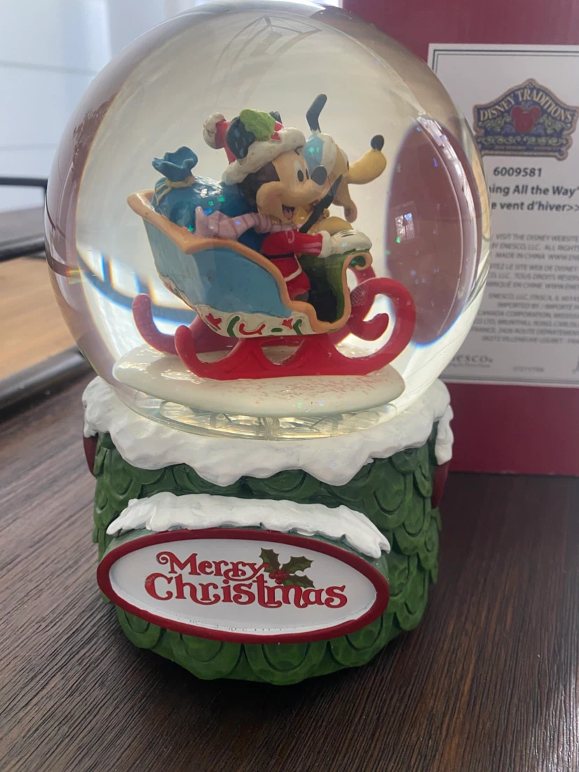 Disney Traditions Mickey and Pluto Snowglobe - photo 3