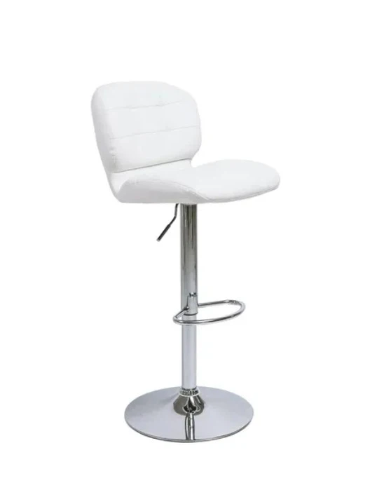 Adjustable White Bar Stool