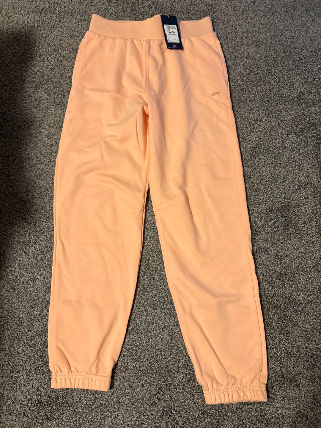 New Reebok Women's Cotton Fleece Sweatpants Peach Medium