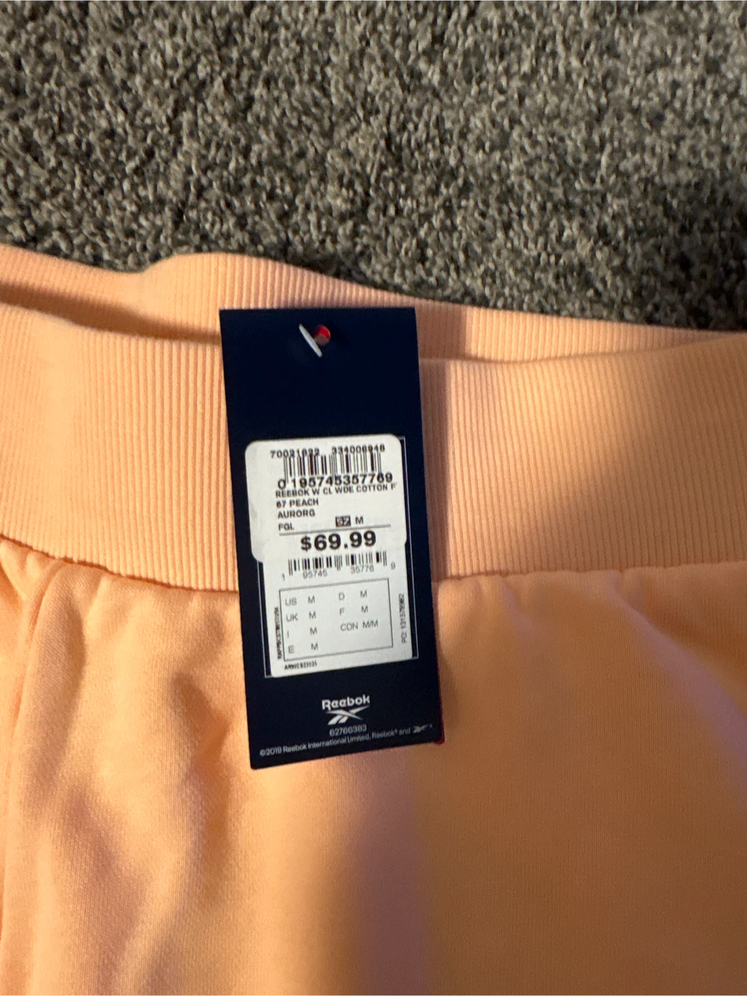 New Reebok Women's Cotton Fleece Sweatpants Peach Medium - photo 2