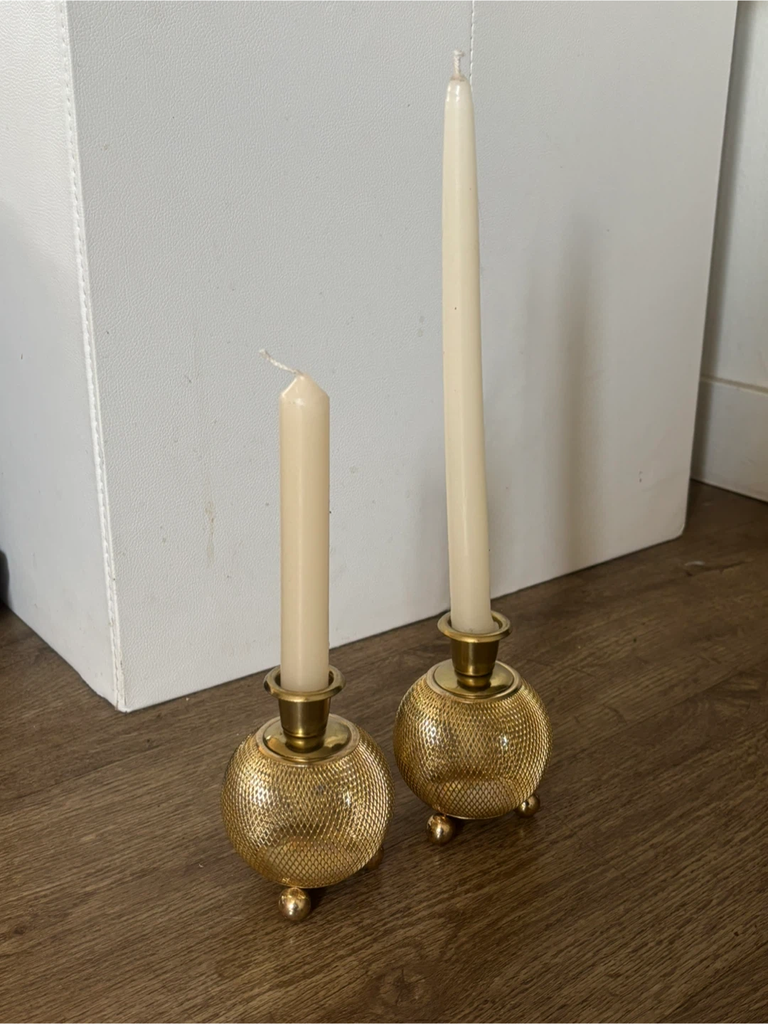 Gold Mesh Candle Holders