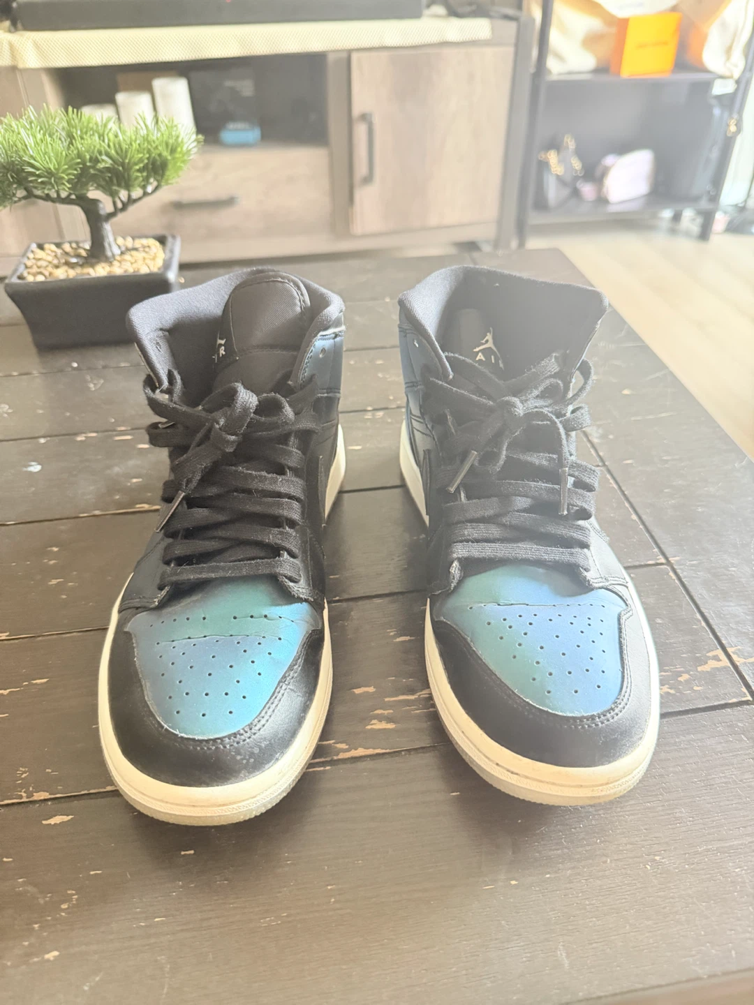 Air Jordan 1 Mid GS Black/Blue Tint - photo 5