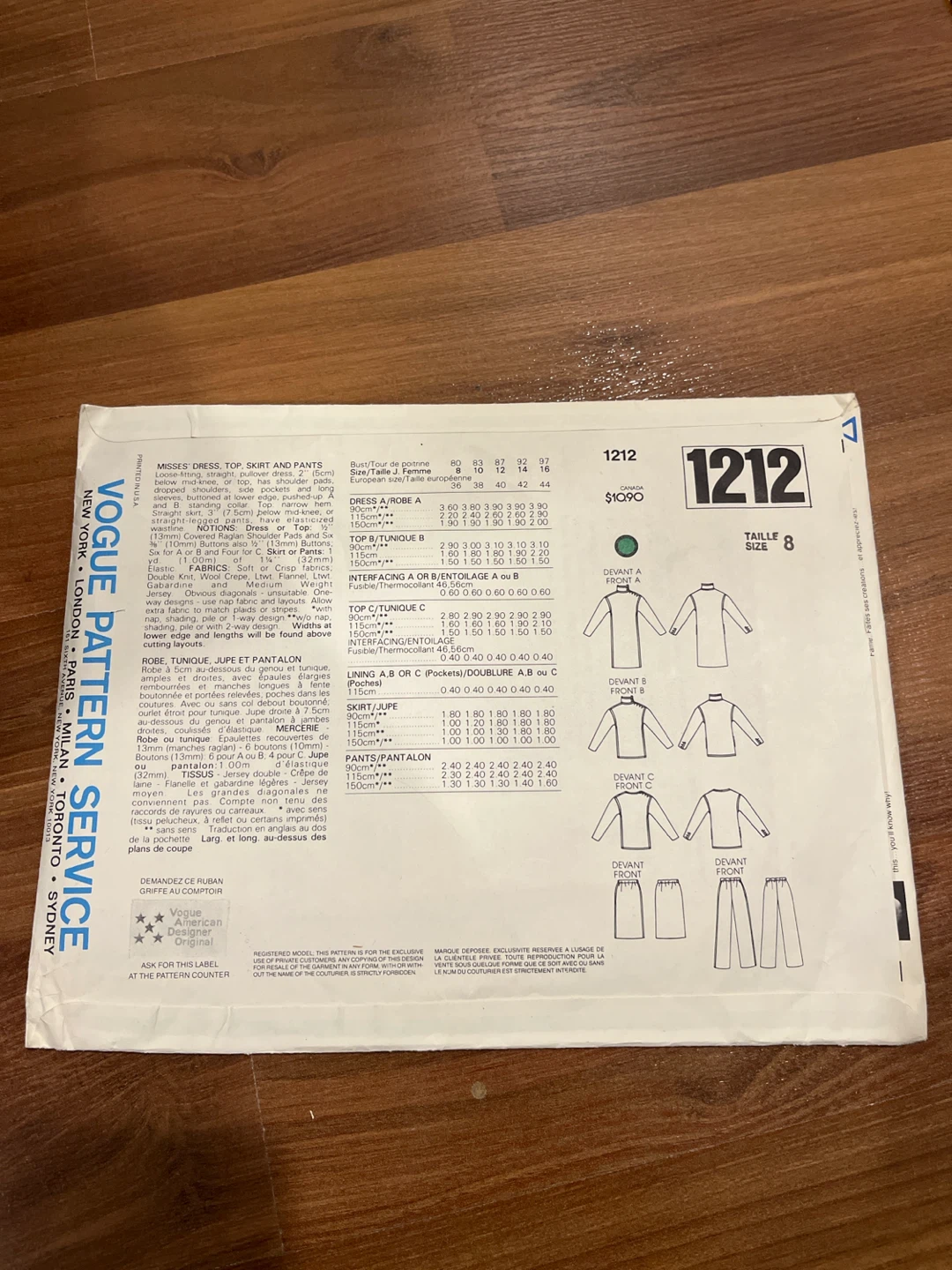 Very Easy Vogue Calvin Klein Sewing Pattern 1212 - photo 2