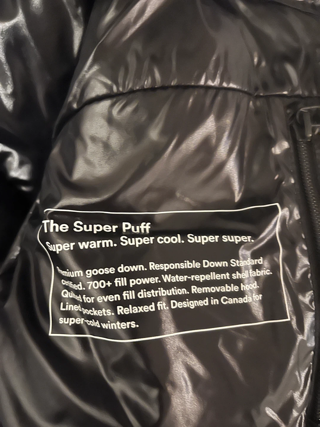 Aritzia TNA The Super Puff™ Down Jacket – Black, XXS – Brand New - photo 4