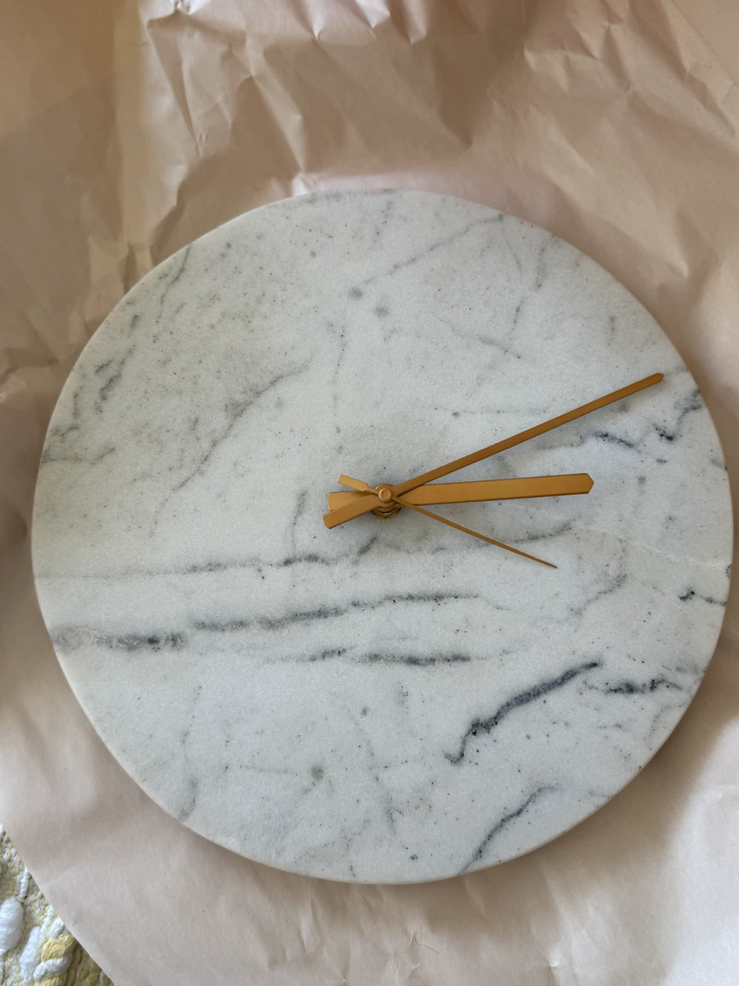 Round Marble Wall Clock - photo 2