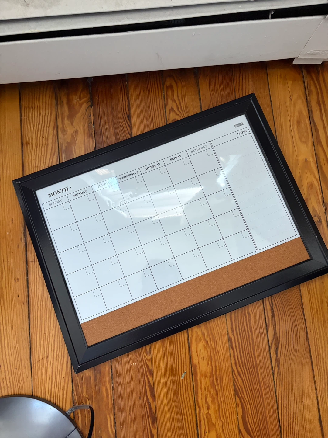 Quartet Monthly Calendar Dry Erase Board with Cork Strip