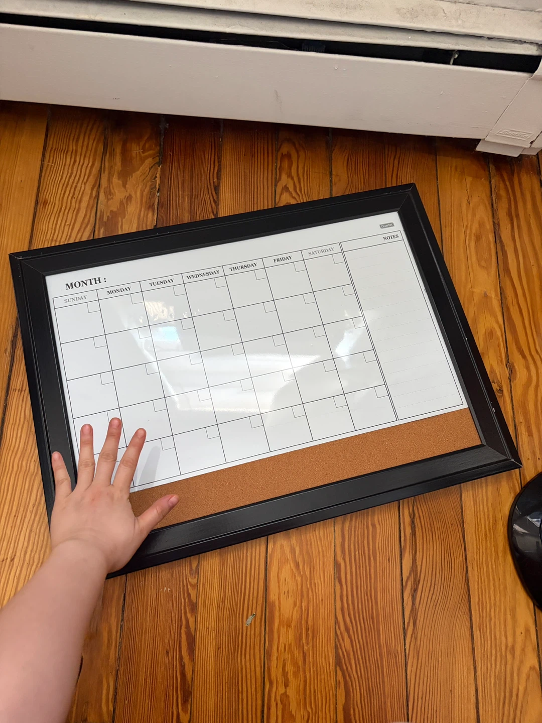 Quartet Monthly Calendar Dry Erase Board with Cork Strip - photo 2