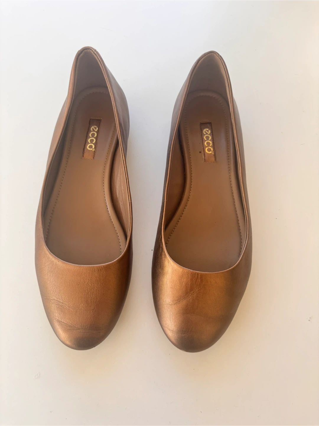 ECCO Bronze Ballet Flats