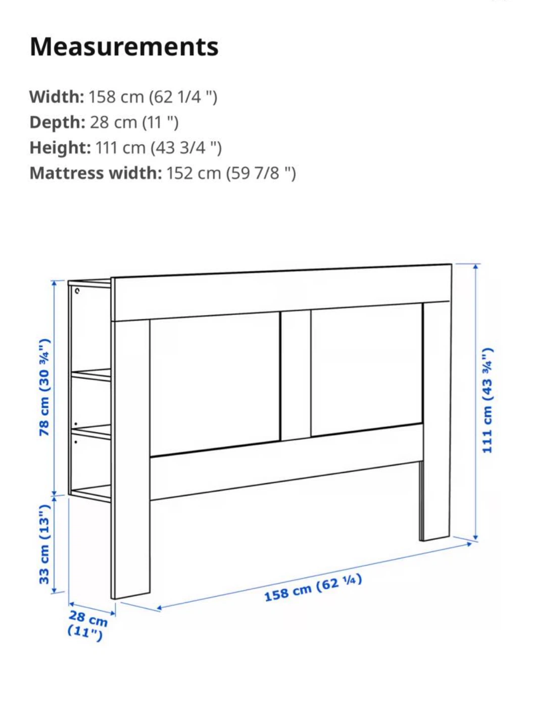 IKEA Queen Headboard with Storage - photo 2