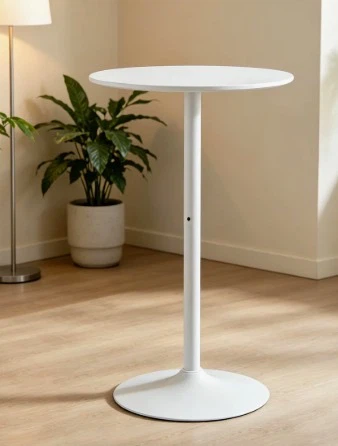 White Round Bar Table