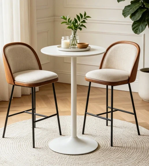 White Round Bar Table - photo 2
