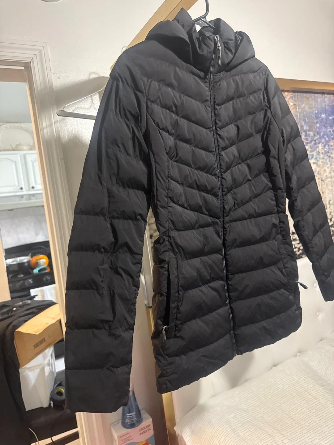 32 Degrees Black Hooded Puffer Jacket Size S - photo 2