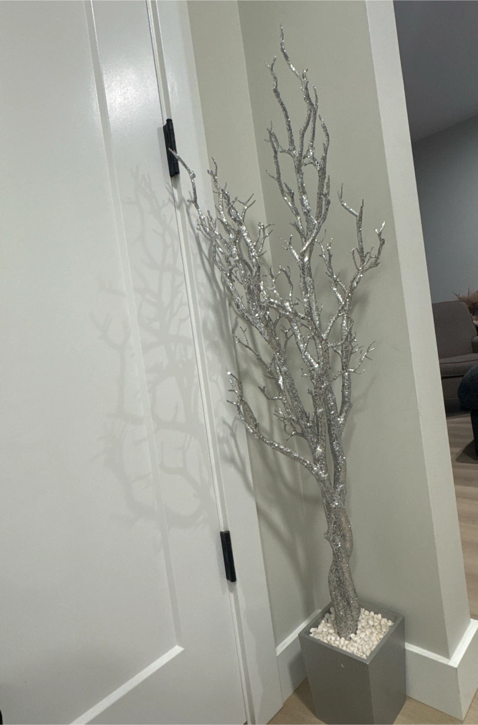 Set of two decorative silver 4ft glitter trees - photo 4