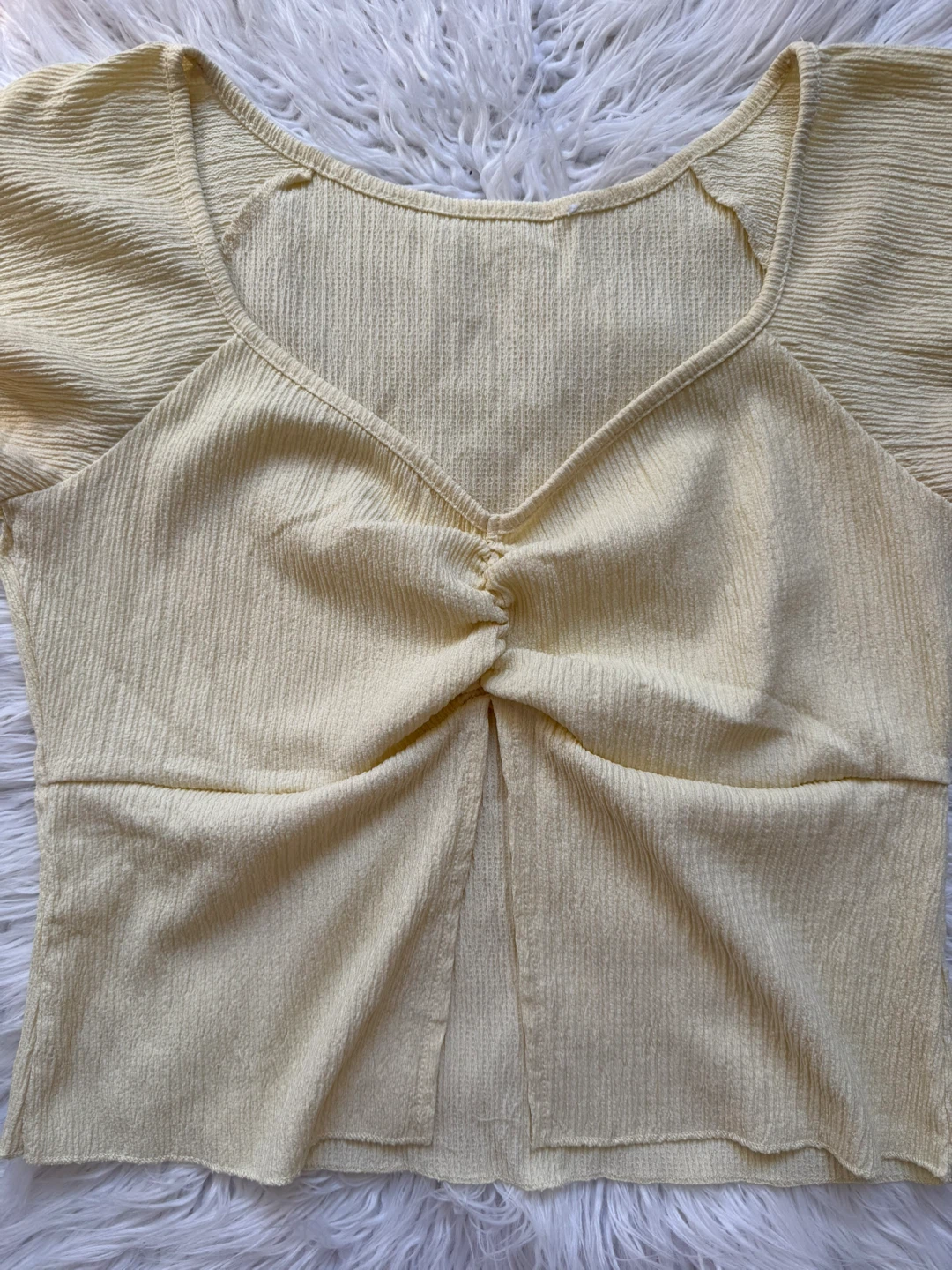 Light Yellow Twist-Front Top - photo 2