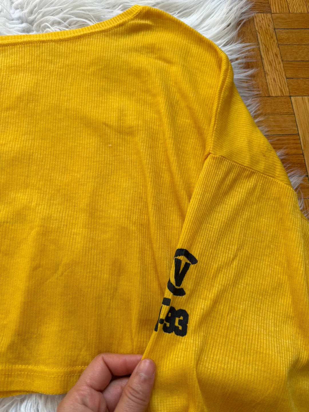 Yellow Long Sleeve USA Crop Top - photo 3