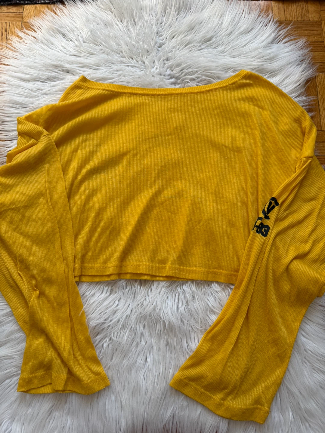 Yellow Long Sleeve USA Crop Top - photo 4