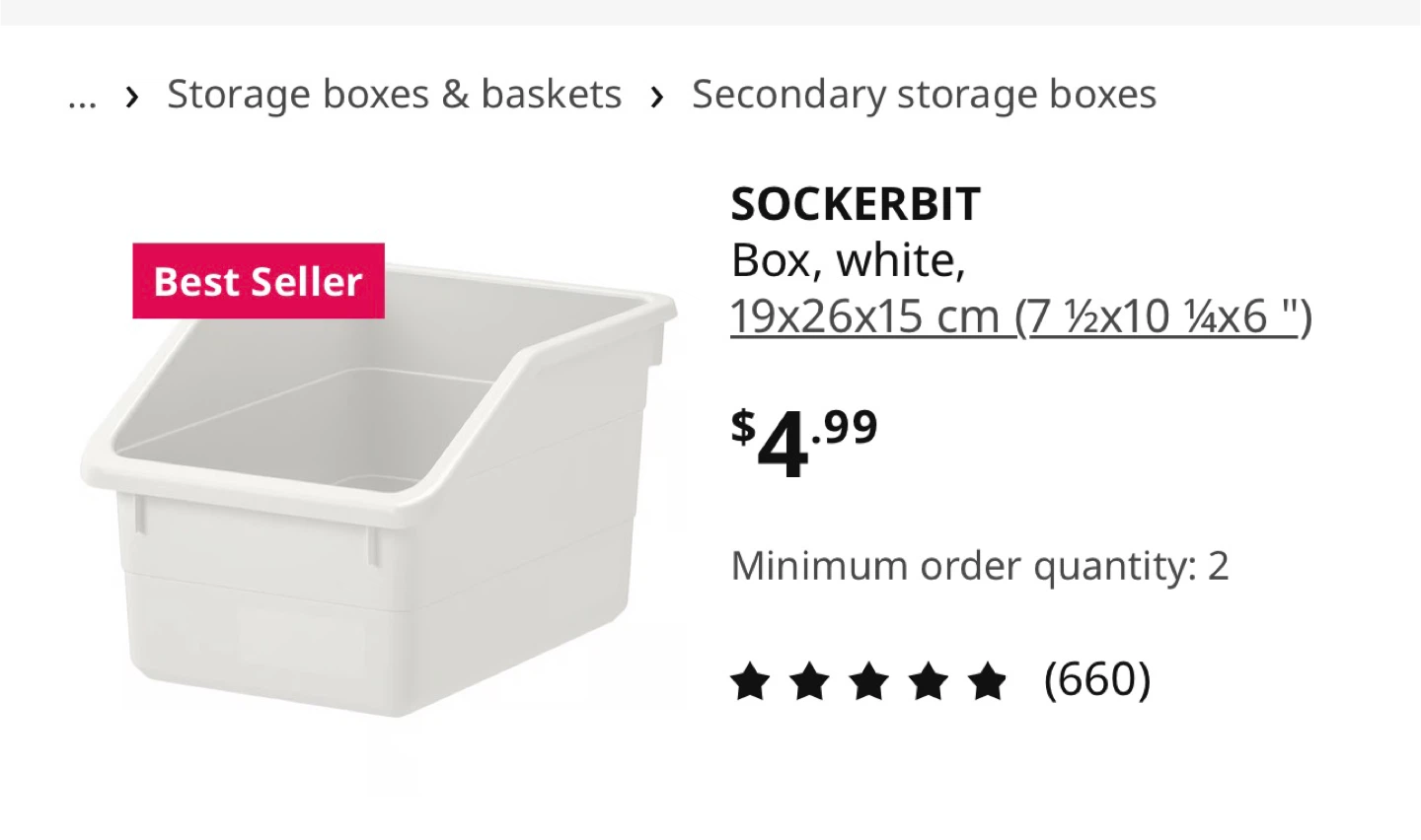 Set of 3 White Plastic Storage Bins - photo 3