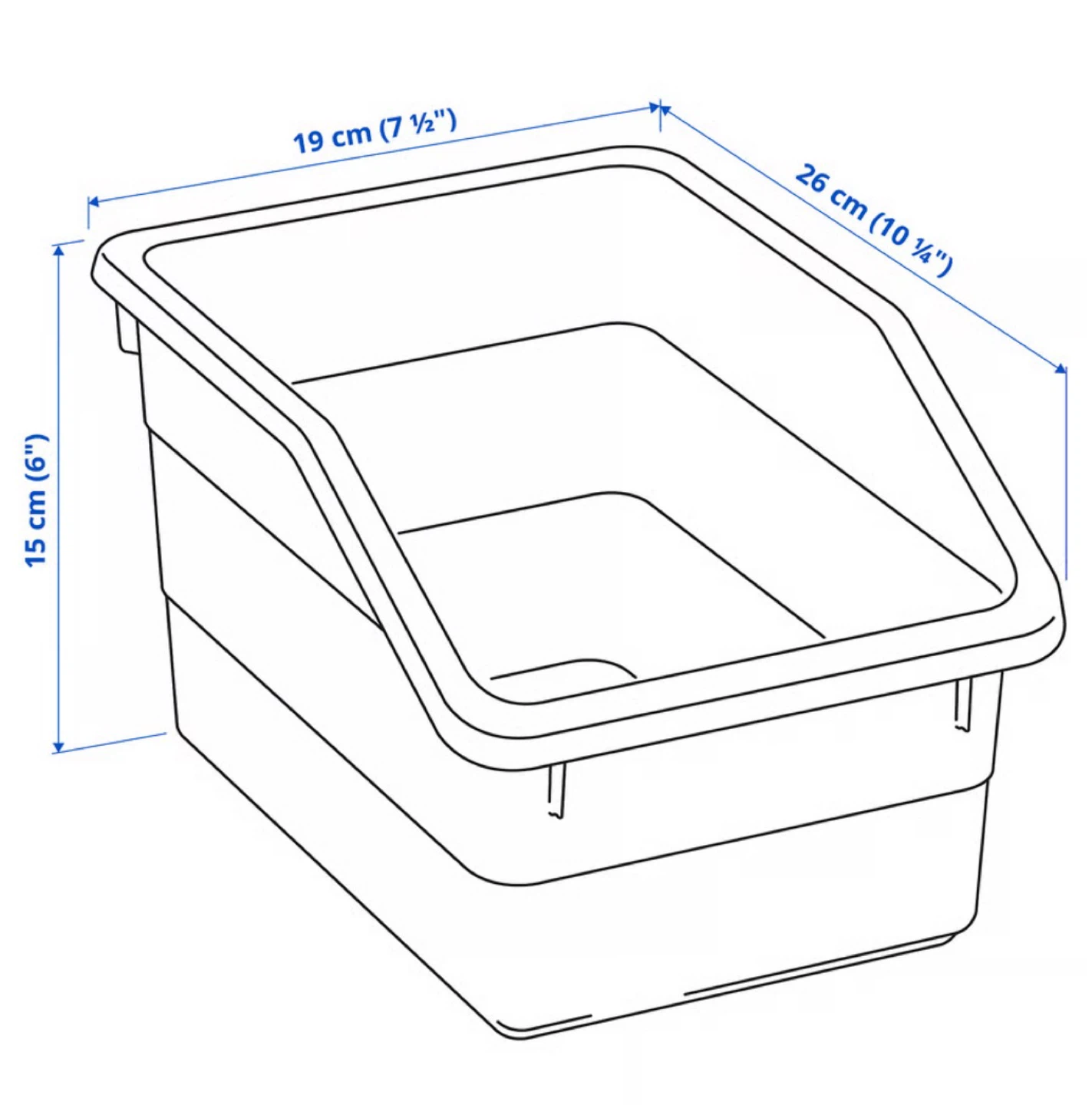 Set of 3 White Plastic Storage Bins - photo 2