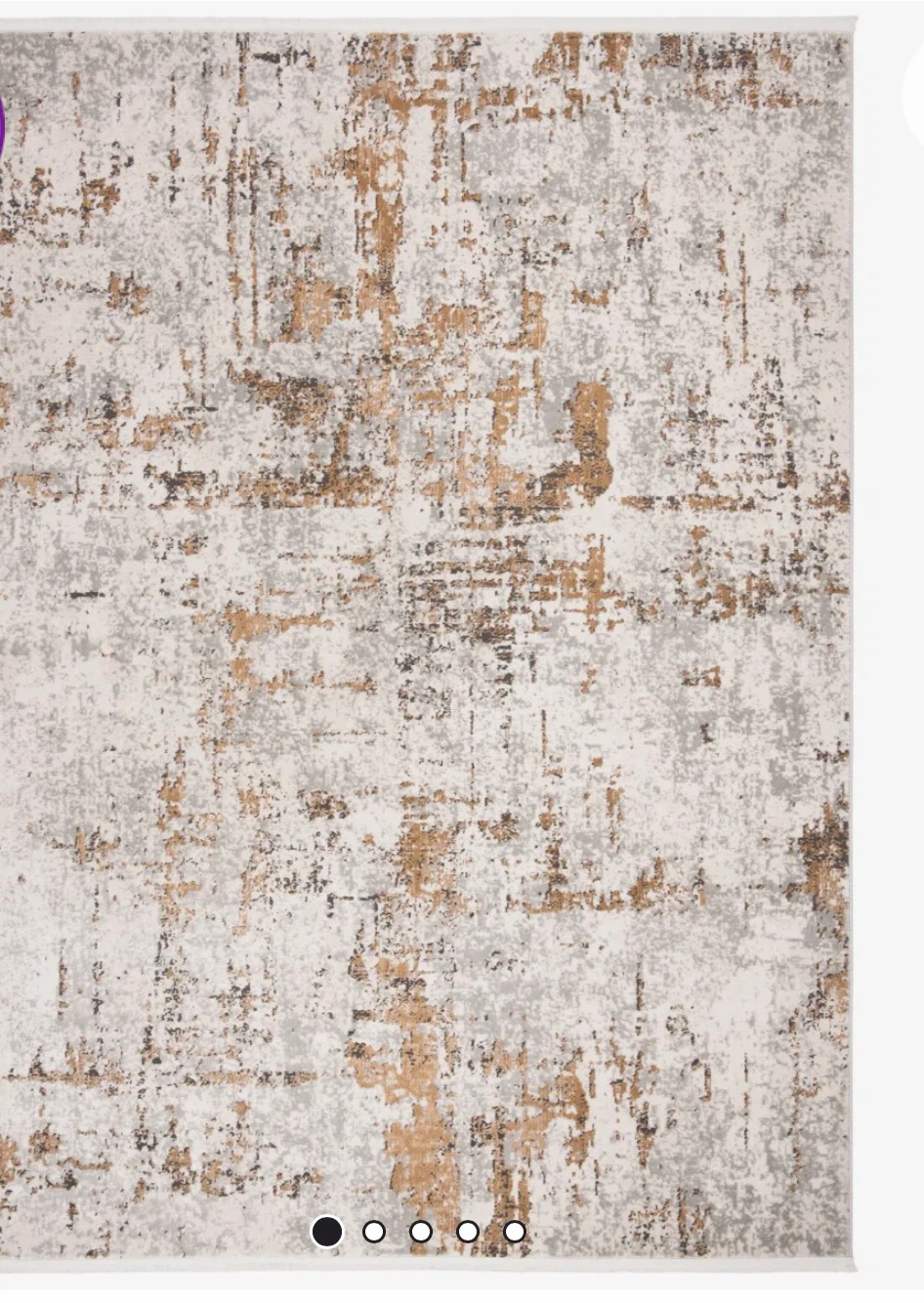 Abstract Area Rug, Grey and Gold (4 by 6) - photo 3