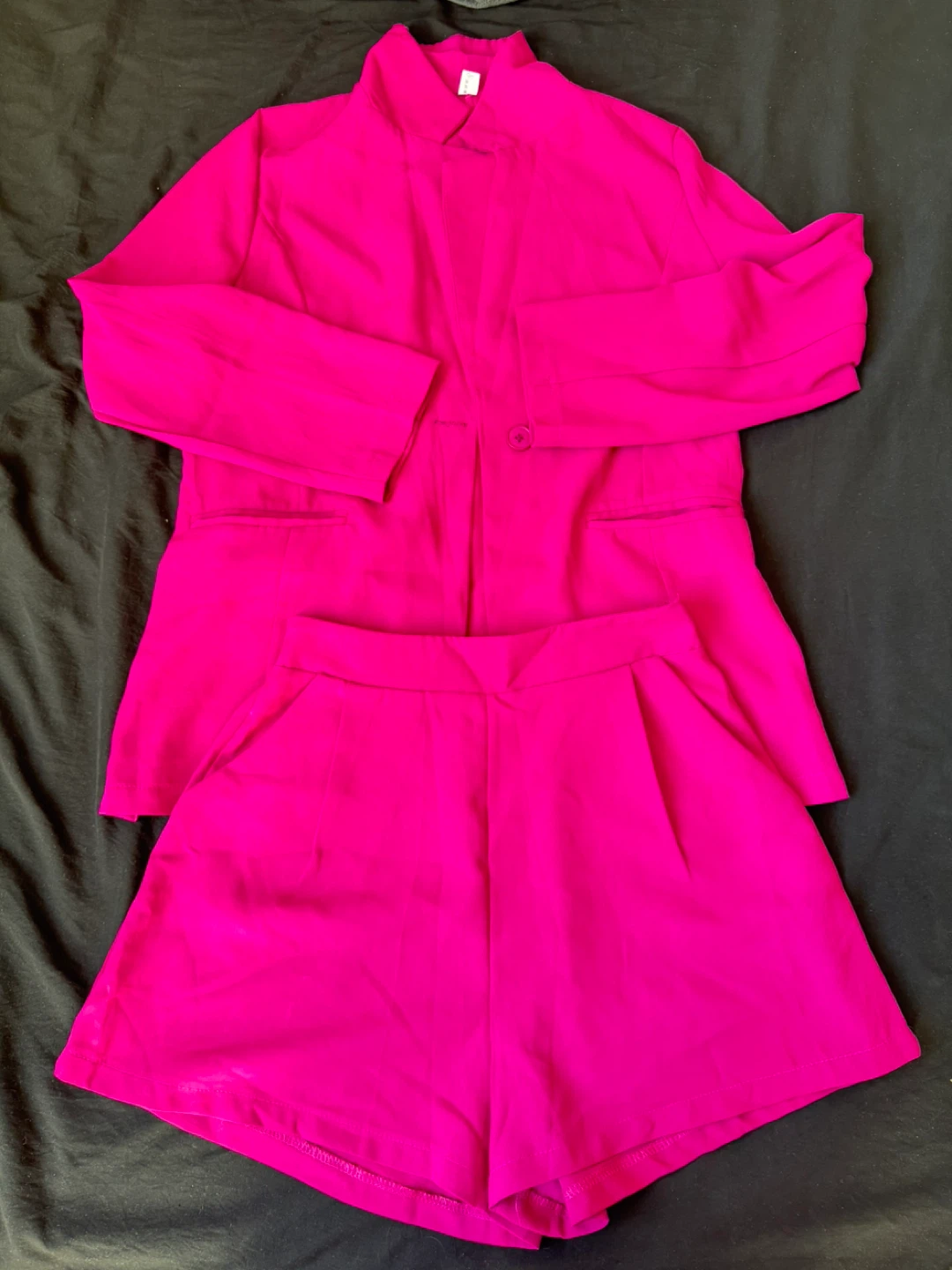 Bright Pink Women's Blazer and Shorts Set