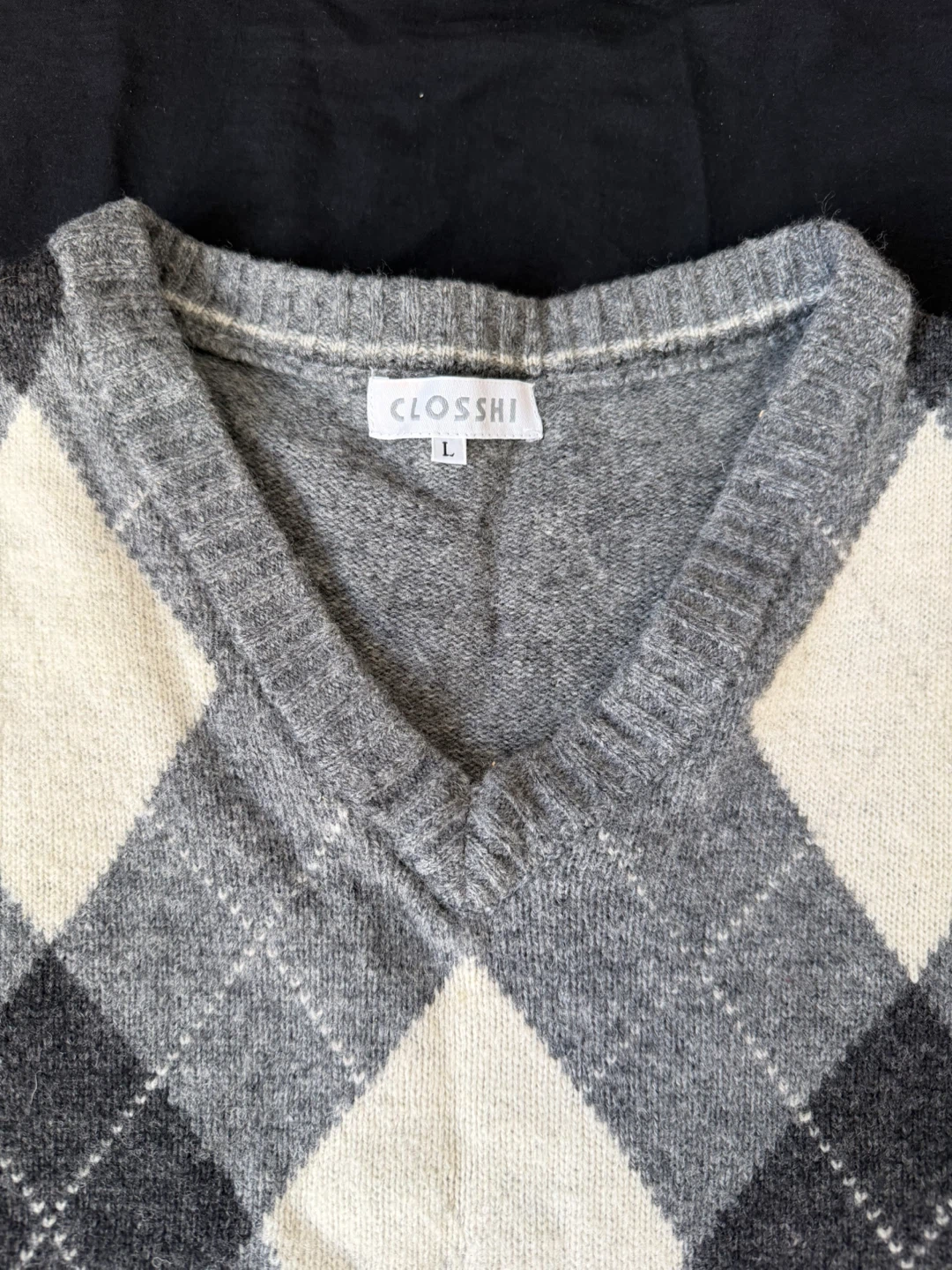 Closshi Argyle V-Neck Sweater Vest - photo 2
