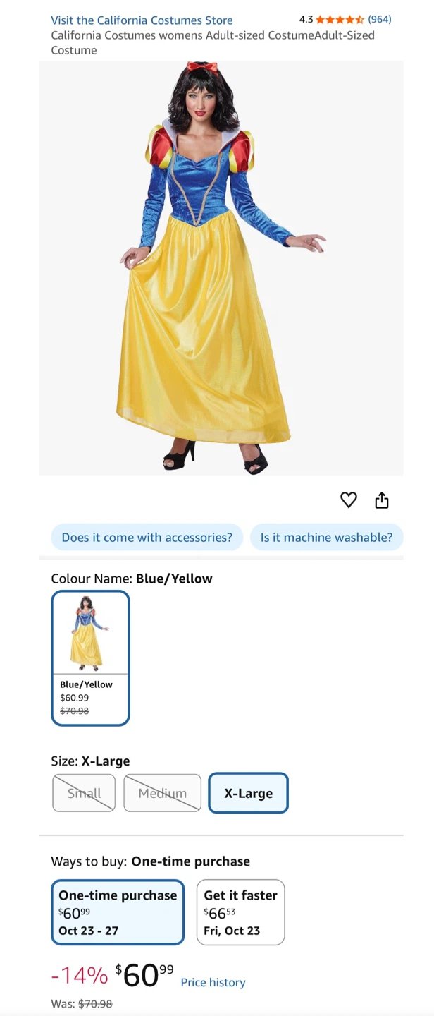 California Costumes Snow White Dress - photo 5