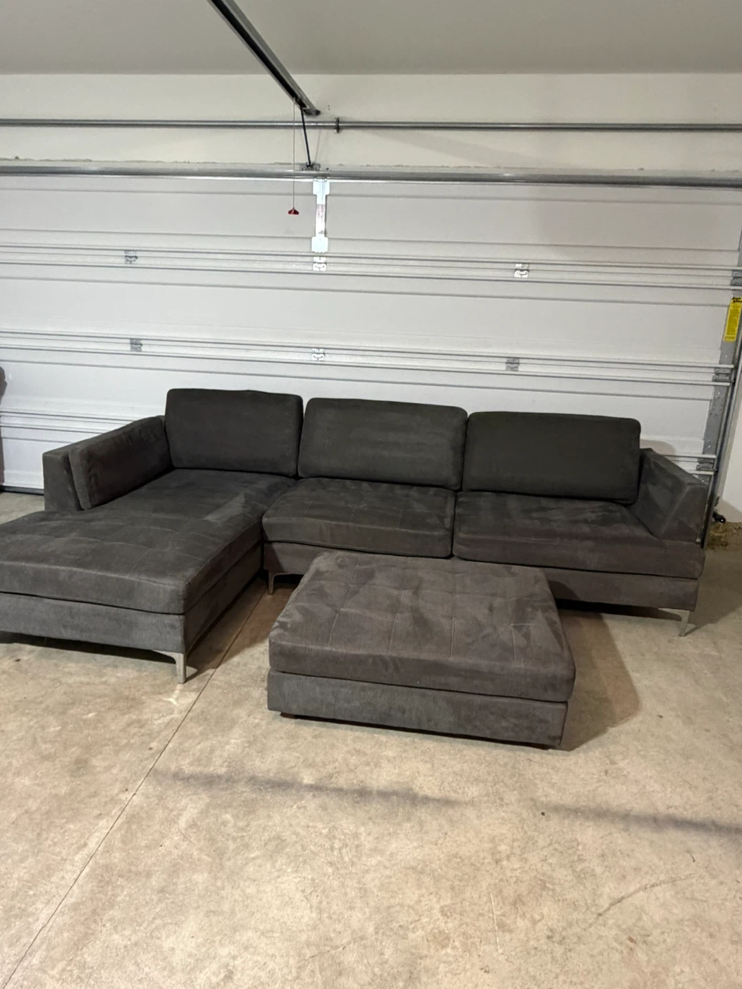 Dark Grey Sectional Sofa with Ottoman ( Delivery Available) - photo 2