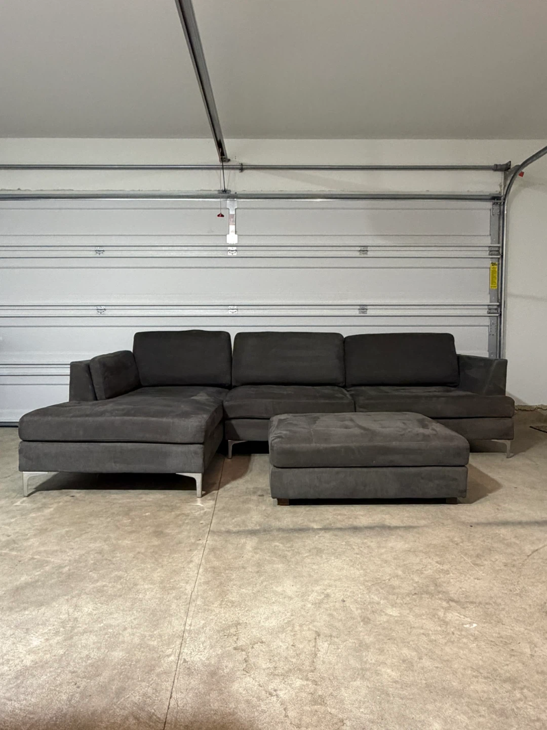 Dark Grey Sectional Sofa with Ottoman ( Delivery Available) - photo 4