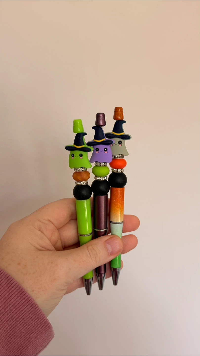 Ghost Halloween beaded pens