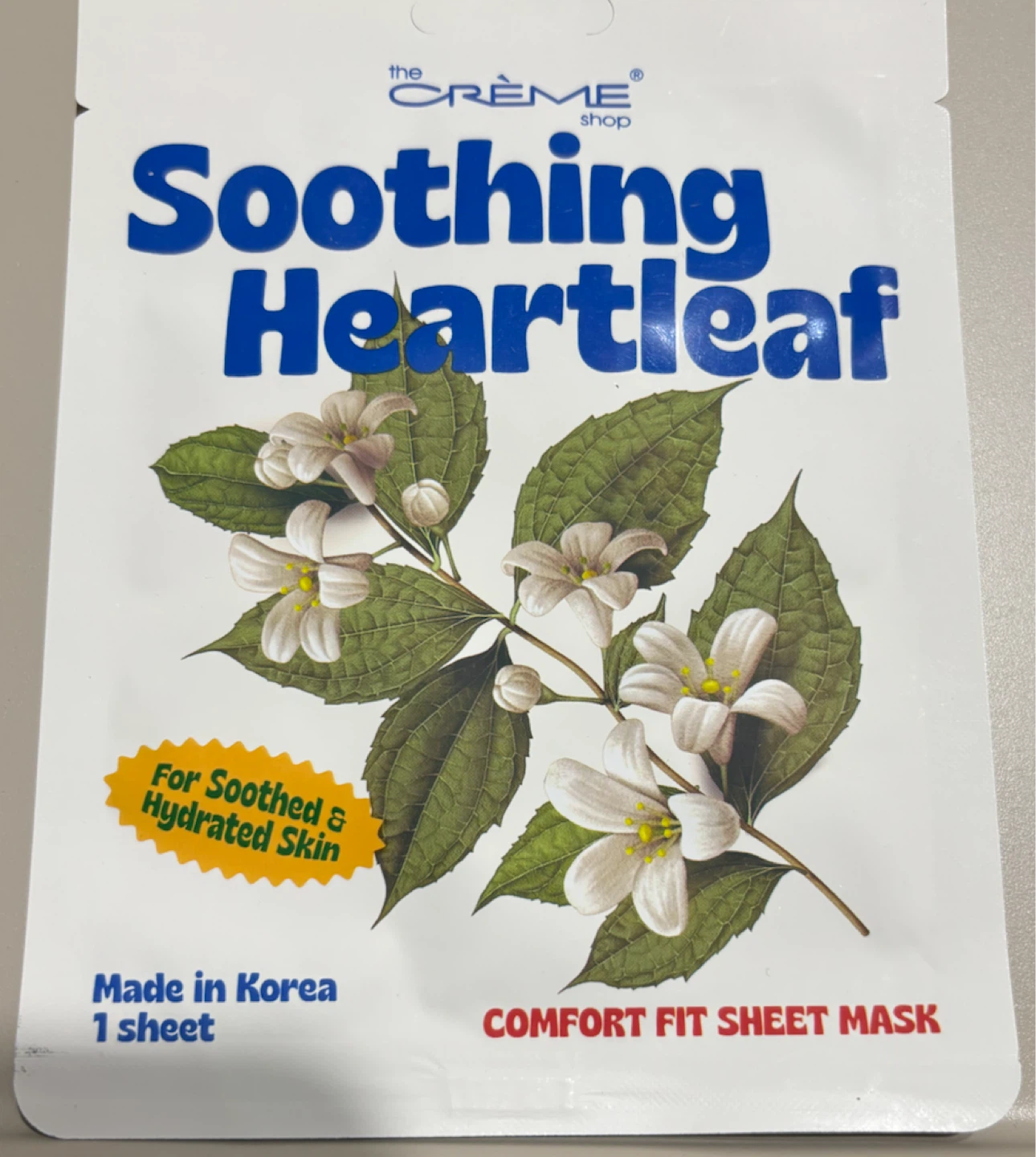 NEW-K Beauty-The Creme Shop Soothing Heartleaf Sheet Mask