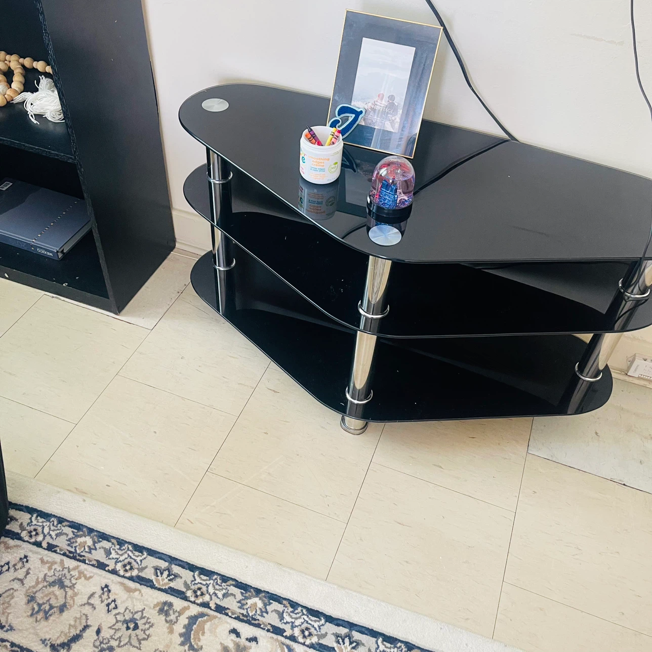 Glass tv stand