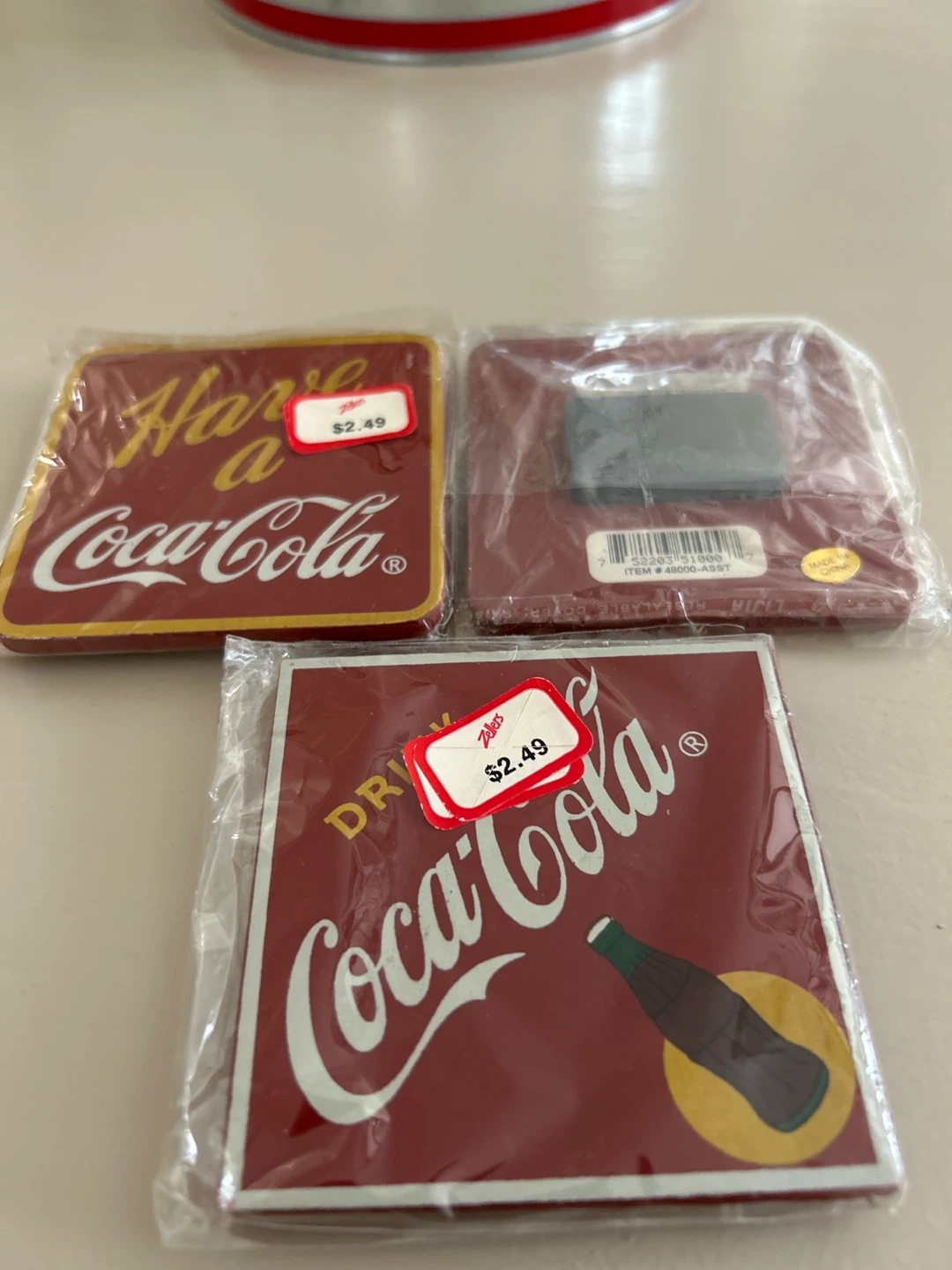 Coca-Cola Metal Bucket and 3 Magnetic Coasters - photo 4