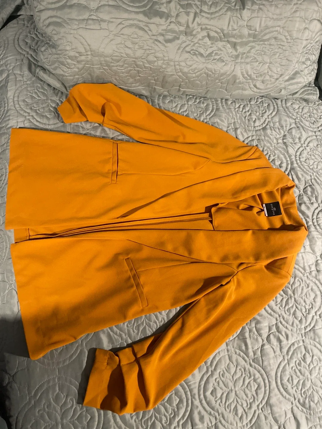 One One Mustard Yellow Open Blazer