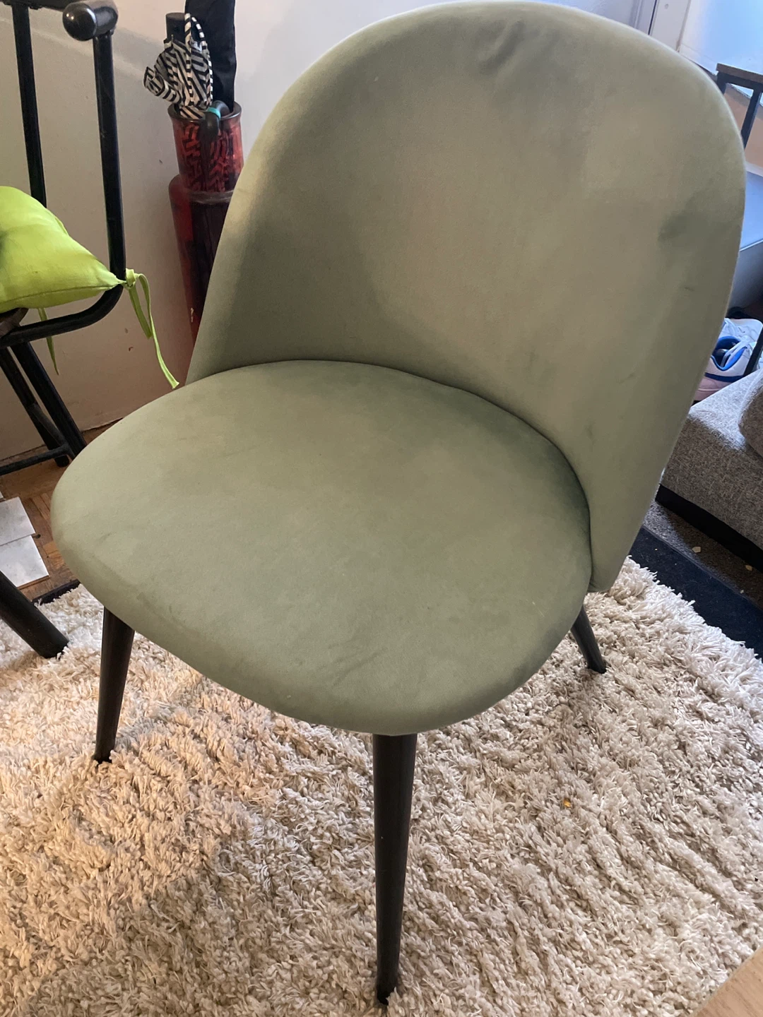 Sage Green Velvet Accent Chair