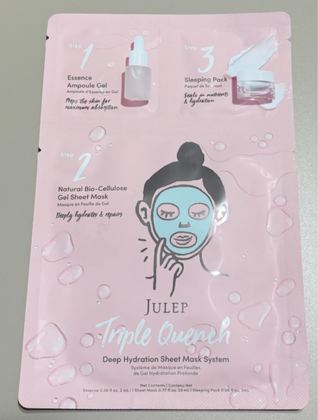 NEW-Julep Triple Quench Deep Hydration Sheet Mask System