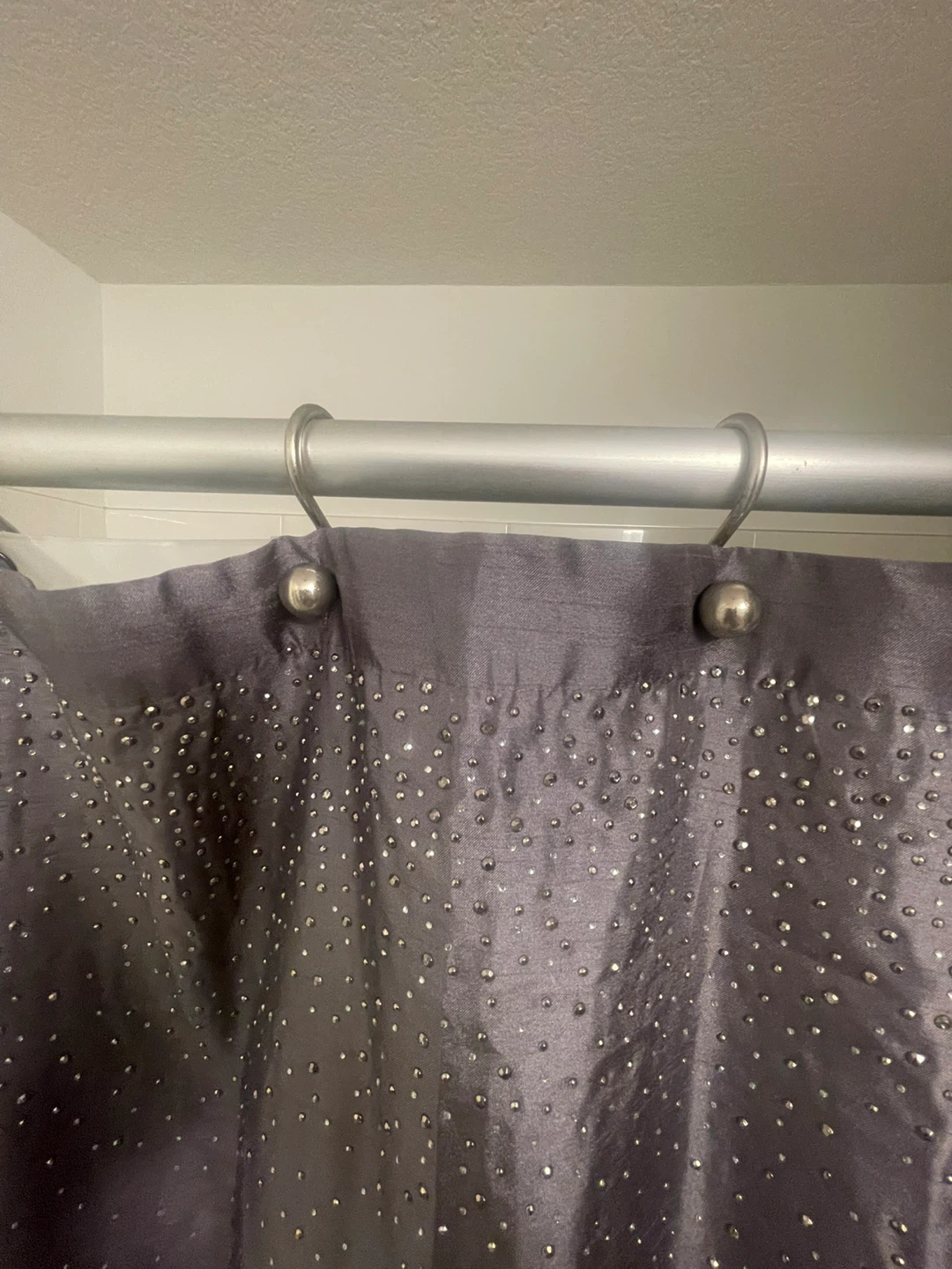 Dark Grey Shower Curtain and Rings - photo 3