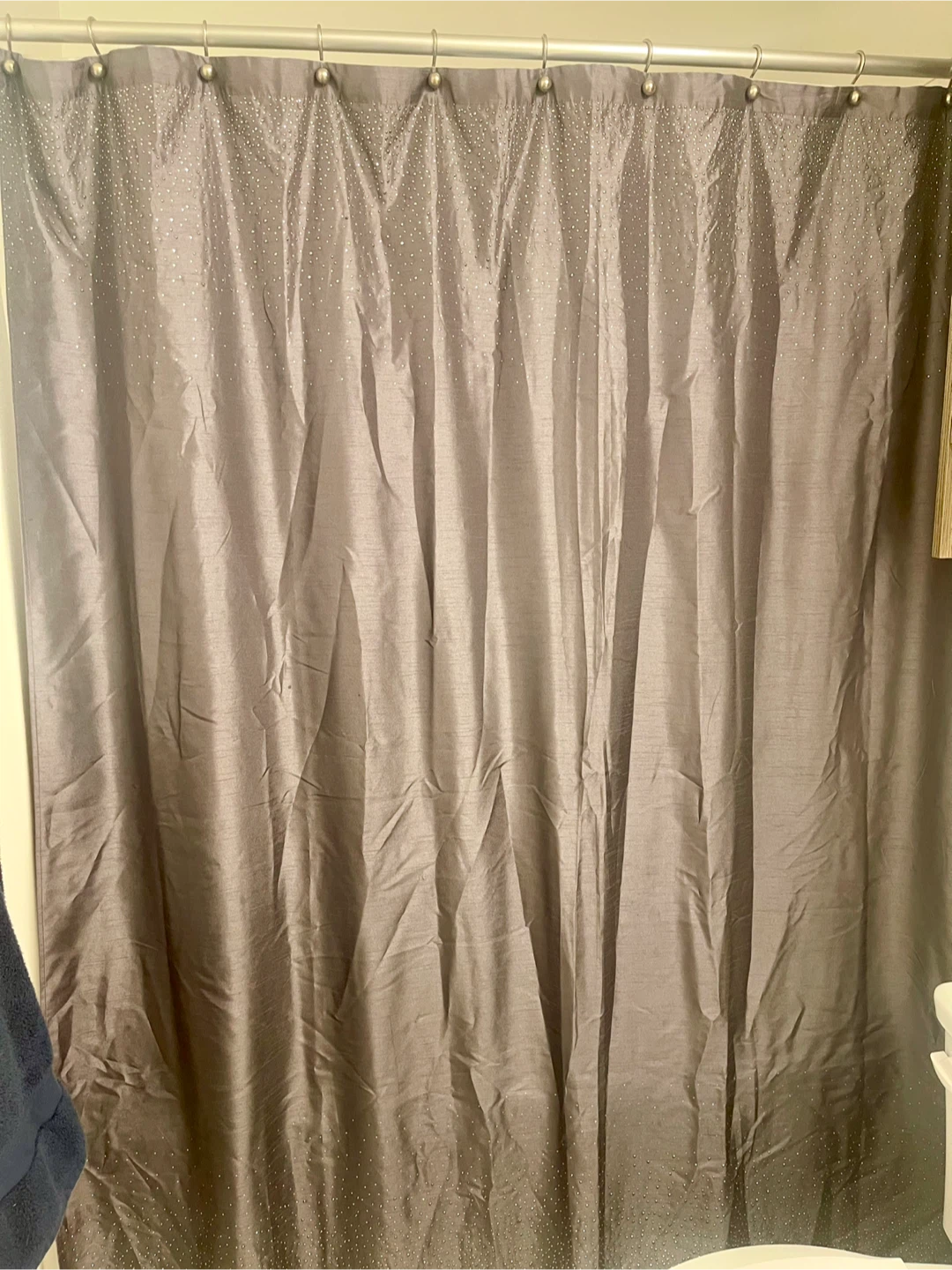 Dark Grey Shower Curtain and Rings - photo 5