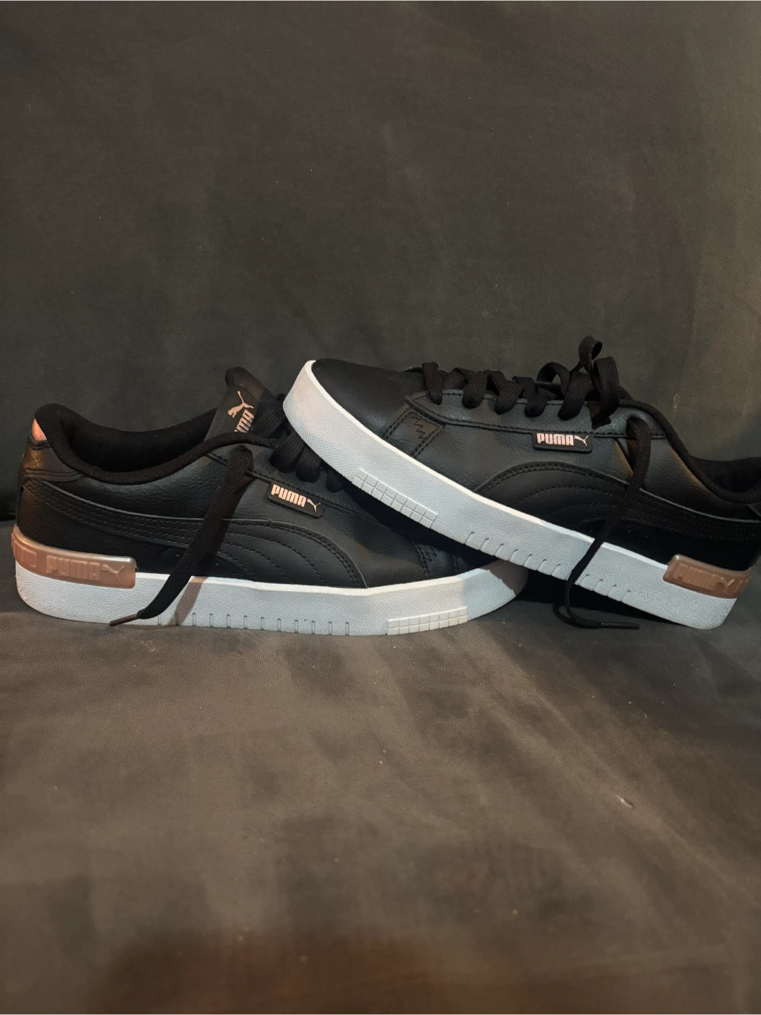 Puma Black and Rose Gold Sneakers Size 8