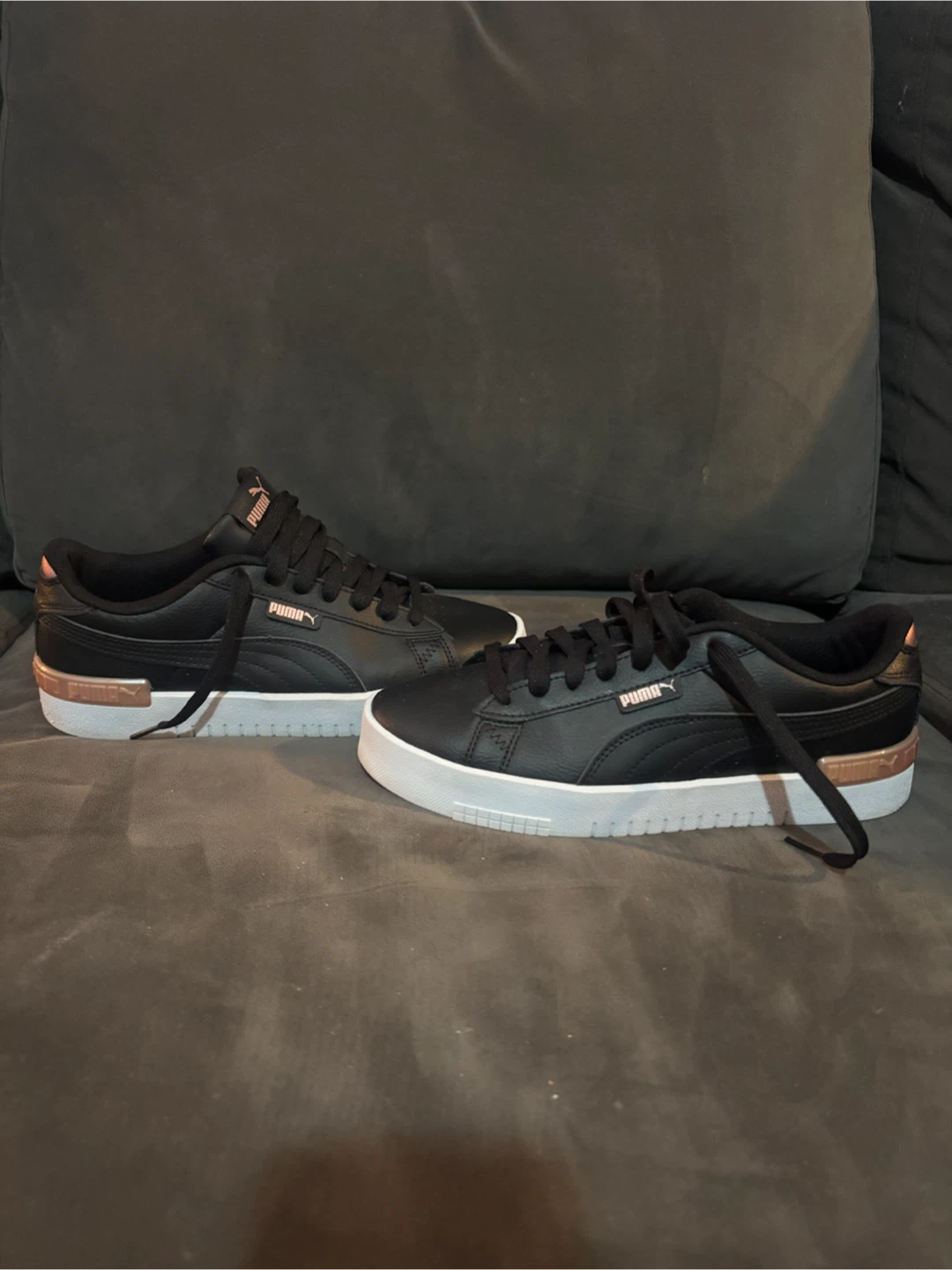 Puma Black and Rose Gold Sneakers Size 8 - photo 2