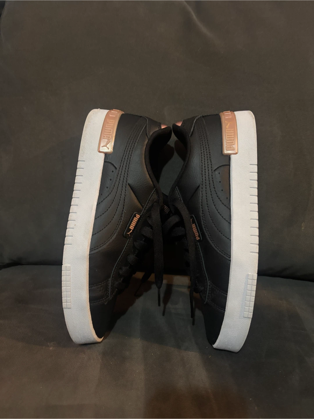 Puma Black and Rose Gold Sneakers Size 8 - photo 3