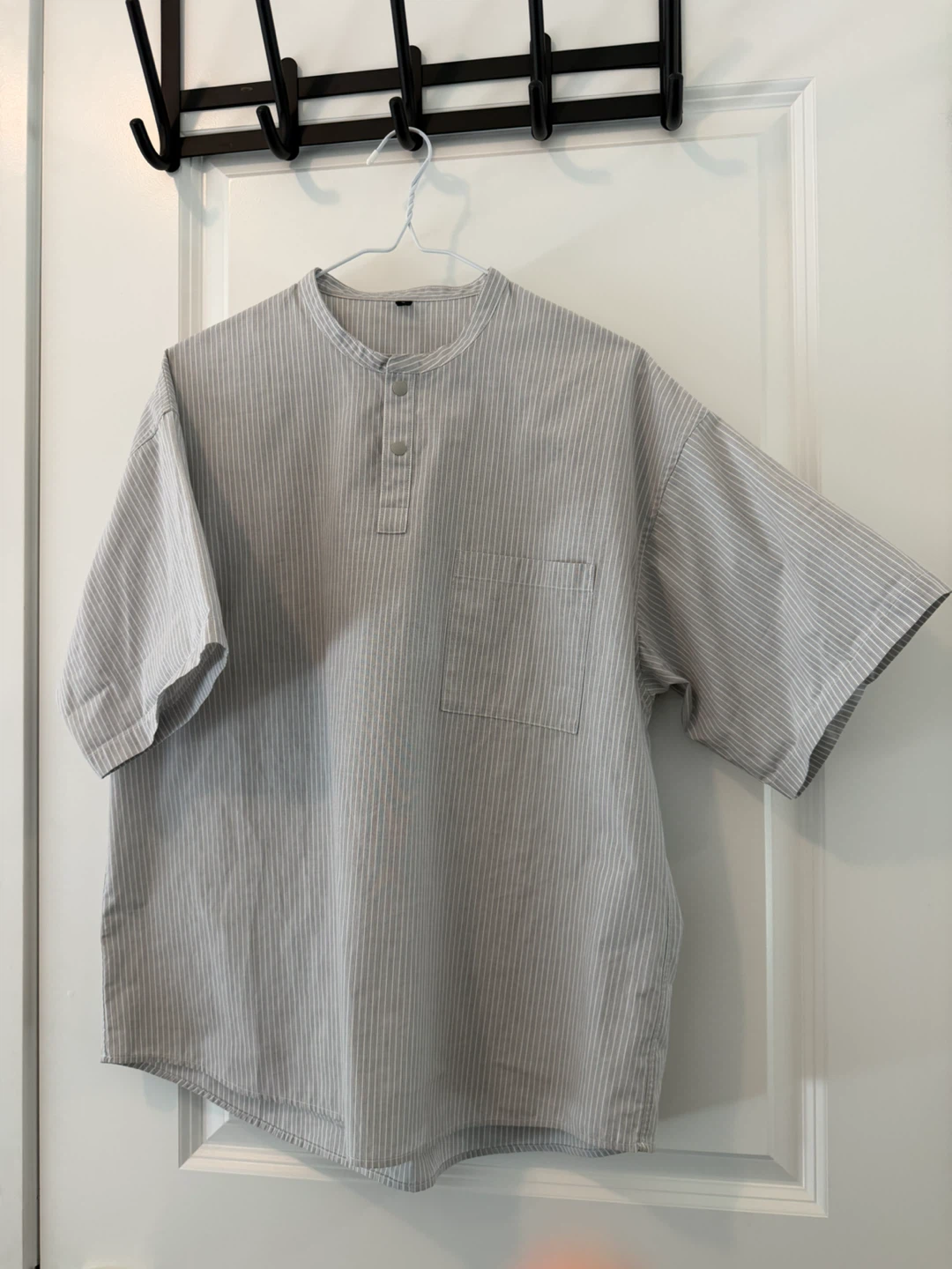 MUJI  Striped Henley T-Shirt