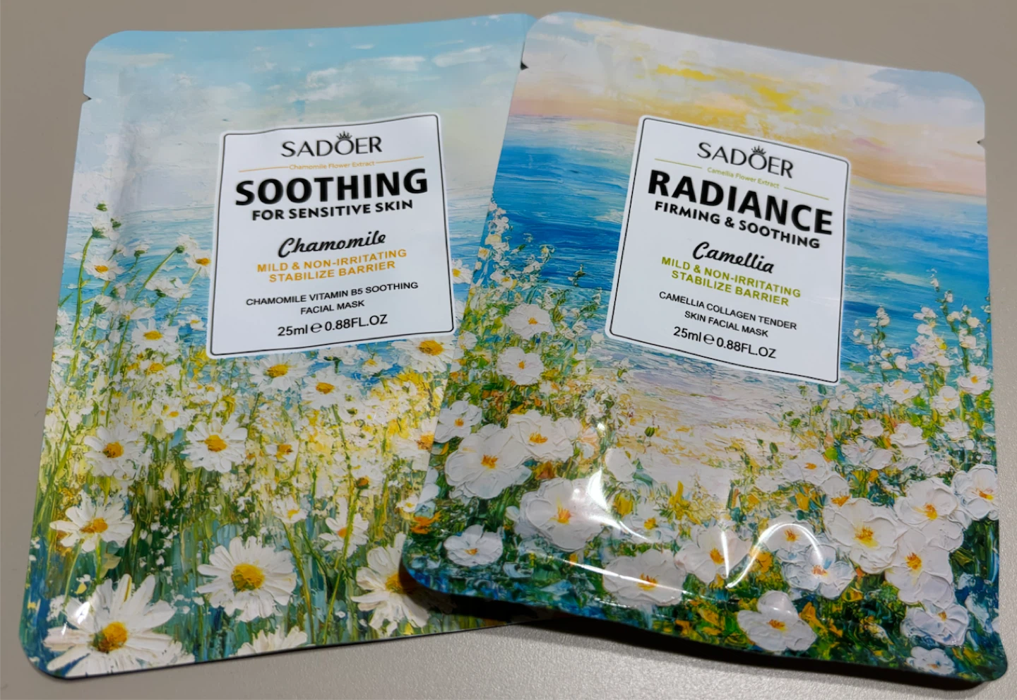 NEW-SADOER Chamomile and Camellia Facial Masks